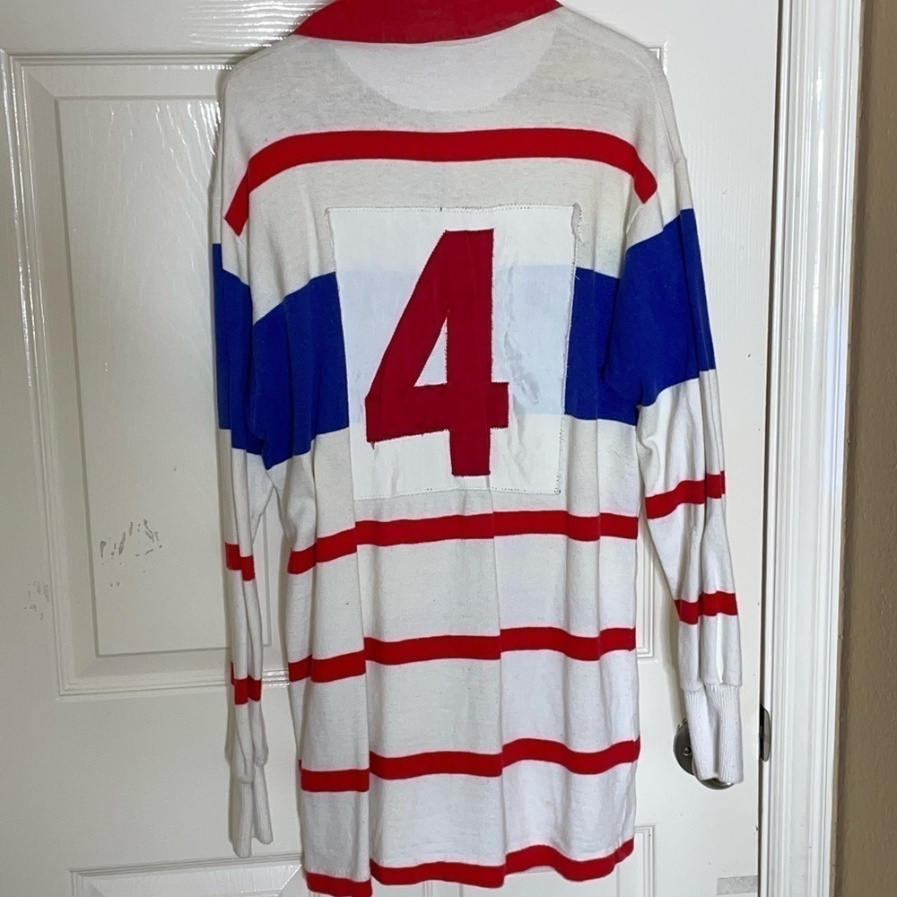 Rare Vintage Maxmore Floral Stripe Rugby Long sleeve Shirt 80s Size 46 - Picture 10 of 12